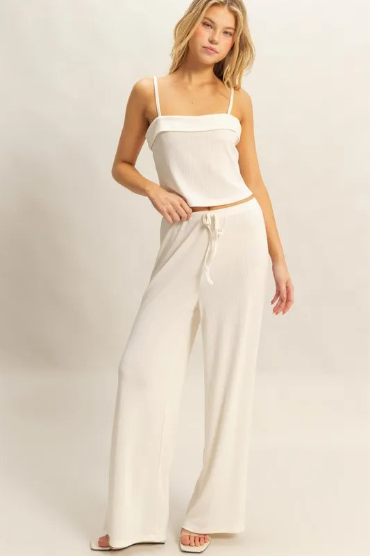 Rib Knit Cami Top and Pants Set HYFVE