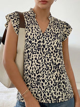 Leopard Print Ruffle Sleeve Blouse Simmer & Fay