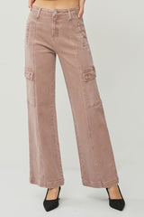 High Rise Wide Leg Cargo Jeans Risen