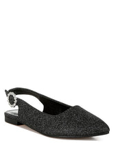 Giora Glitter Slingback Flat Sandals Rag Company