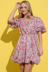 Floral Surplice Puff Sleeve Dress And the Why