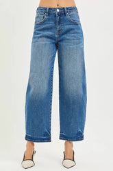 Slouchy Cropped Barrel Jeans Risen MEDIUM 0