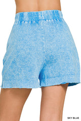 Halo Snow Washed Boxy Top & Shorts Set ZENANA