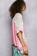 Floral Patchwork Lace Accent Blouse POL