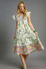 Patchwork Garden Boho Midi Dress Umgee