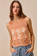 Crochet Knitted Lace Sweater Tank Top So Me