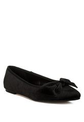 Pothos Luxurious Velvet Bow Ballerinas Rag Company
