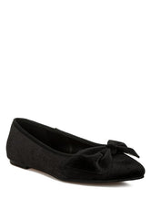 Pothos Luxurious Velvet Bow Ballerinas Rag Company