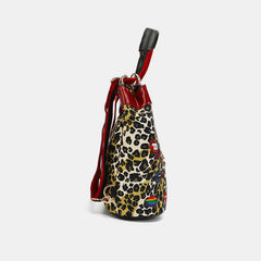 Nylon Multifunctional Bucket Leopard Backpack Nicole Lee USA