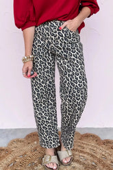 Leopard Print Barrel High-Rise Statement Jeans Simmer & Fay