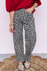 Leopard Print Barrel High-Rise Statement Jeans Simmer & Fay