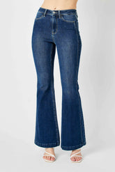 High Waist Angled Side Seam Detail Flare Jeans With Plus Size Judy Blue