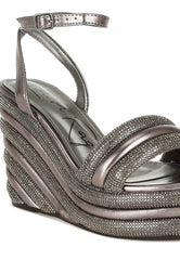 My Bliss Rhinestone Studded Wedge Sandals Rag Company