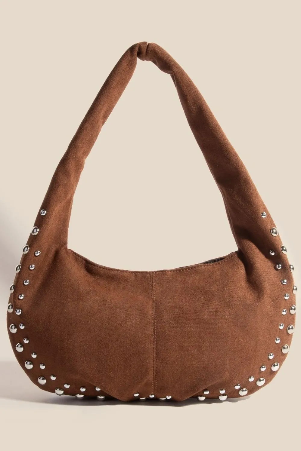 Hobo Metallic Studded Faux Suede Hand Bag Fame DBR One Size