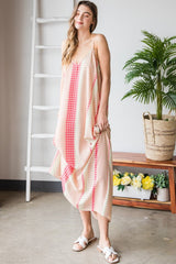 Geometric Print Sleeveless Cami Maxi Dress with Pockets Heimish