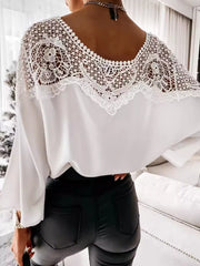 Lace Trim Long Sleeve Blouse Simmer & Fay
