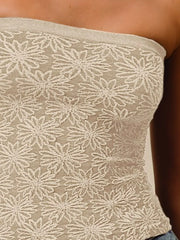 Jacquard Floral Two Tone Seamless Tube Top So Me