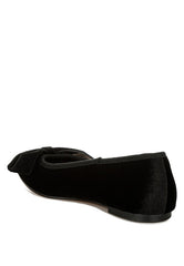 Pothos Luxurious Velvet Bow Ballerinas Rag Company