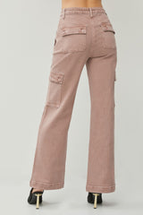 High Rise Wide Leg Cargo Jeans Risen