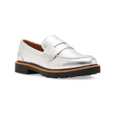 Blondo Lugged Waterproof Penny Loafer in Silver Metallic SALE