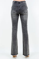 V-Cut Ruched Flare Jeans American Bazi