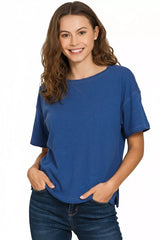 Cotton Slub Short Sleeve Tee ZENANA