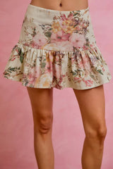 Floral Print Fit and Flare Mini Skirt So Me