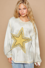 Washed Star Patch With Studded Top POL Grey Multi S