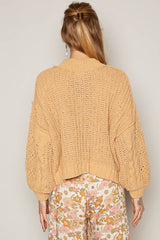 Mock Neck Cable Knit Sweater POL