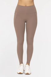 Soft Ribbed High Waisted Leggings Mono B DEEP TAUPE L