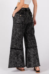 Mineral Washed Terry Wide Leg Pants Sage + Fig