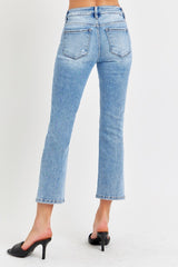 Low Rise Crop Slim Straight Jeans Risen