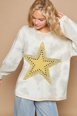 Washed Star Patch With Studded Top POL