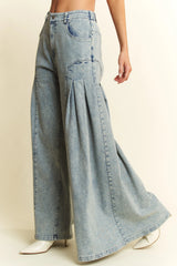 High-Waist Pleated Wide Leg Jeans Jade By Jane