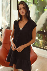 Ruffled French Terry Hooded Dress BiBi