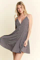 Checkered Sleeveless Dress Jade By Jane BLUE S