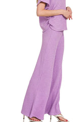 Sweater Mock Neck Top & Long Pants Set ZENANA