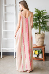 Geometric Print Sleeveless Cami Maxi Dress with Pockets Heimish