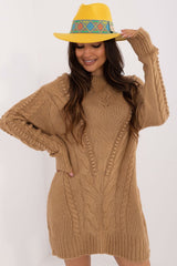 Long Cable Knit Chunky Sweater Badu brown one-size-fits-all