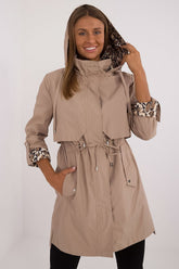 Hooded Lightweight Trench Coat with Leopard Print Lining MBM