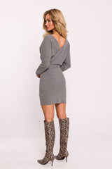 Wrap Top Rib Knit Mini Dress Made of Emotion