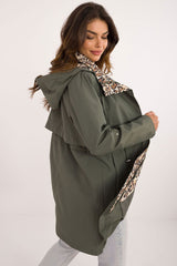 Hooded Coat with Leopard Print Lining MBM
