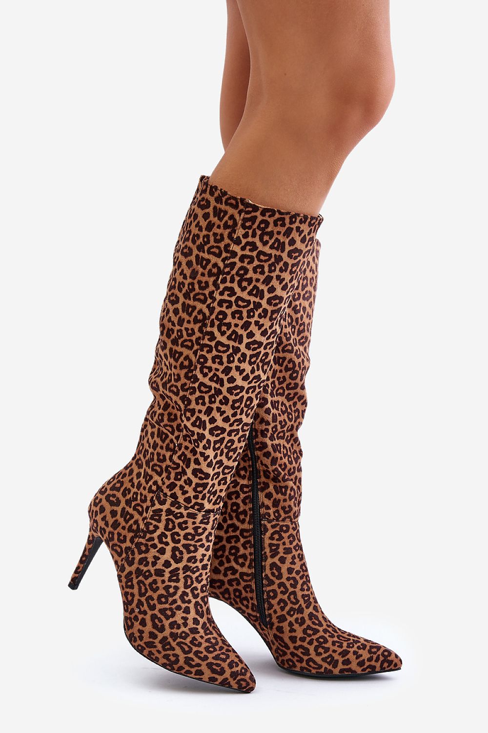 Leopard Stiletto Pointed Toe Boots Step in style