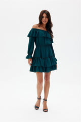 Off-Shoulder Ruffle Tiered Morella Dress Roco Fashion