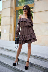 Off-Shoulder Ruffle Tiered Morella Dress Roco Fashion