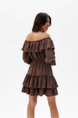 Off-Shoulder Ruffle Tiered Morella Dress Roco Fashion