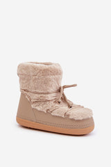 Faux Fur-Lined Lace up Winter Boots Step in style