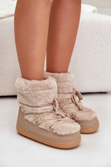 Faux Fur-Lined Lace up Winter Boots Step in style