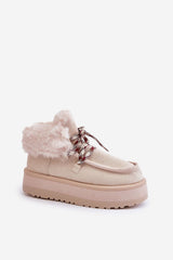 Eco-Friendly Suede Snow Boots with Faux Fur Trim Step in style