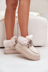 Eco-Friendly Suede Snow Boots with Faux Fur Trim Step in style